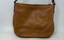 Load image into Gallery viewer, Fossil Womens Brown Pebbled Leather Adjustable Strap Zip Top Lined Crossbody Bag
