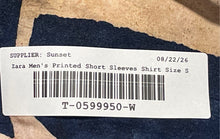 Load image into Gallery viewer, Zara Mens Multicolor Printed Short Sleeve Button-Up Shirt Size Small
