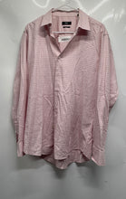 Load image into Gallery viewer, Hugo Boss Mens Pink White Plaid Long Sleeve Regular Fit Dress Shirt Size 41/16
