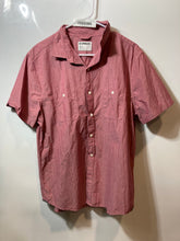 Load image into Gallery viewer, Express Mens Pink Cotton Short Sleeve Collared Slim Fit Button-Up Shirt Size L
