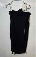 Load image into Gallery viewer, Zara Womens Black Long Sleeve Strapless Side Ruched Mini Dress Size M With Tag
