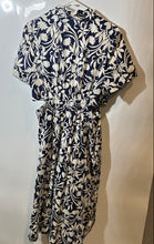 Load image into Gallery viewer, Old Navy Womens Blue White Floral Cotton Collared Cut Out Midi Shirt Dress Sz L
