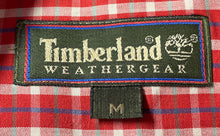Load image into Gallery viewer, Timberland Mens Red Plaid Cotton Short Sleeve Collared Button-Up Shirt Size M
