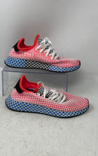 Load image into Gallery viewer, Adidas Womens Deerupt AC8466 Red Blue Lace-Up Low Top Running Shoes Size 6.5
