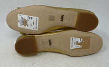 Load image into Gallery viewer, Coach Womens Lia Gold Leather Bow Round Toe Slip-On Block Pump Heels Size 8 B
