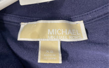 Load image into Gallery viewer, Michael Kors Womens Blue Short Sleeve Front Zip Blouse Top Size XS
