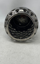 Load image into Gallery viewer, Silver-Tone Geometric Cut-Out Round Edge Tabletop Decorative Vase
