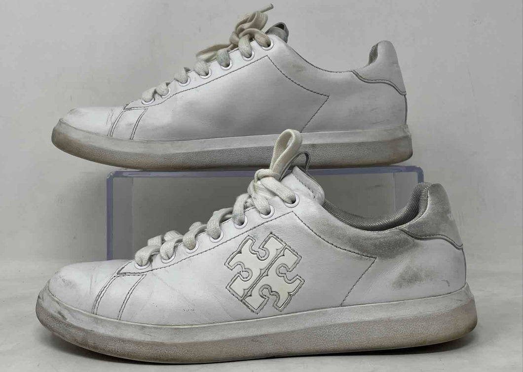 Authentic Tory Burch Womens Double T Howell Court White Sneaker Shoes Size 7.5M