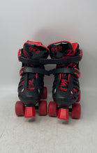 Load image into Gallery viewer, Roller Derby Unisex Kids Black Red Adjustable Strap Roller Skates Size 3-6
