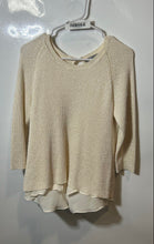 Load image into Gallery viewer, Neiman Marcus Womens Ivory Sequence Long Raglan Sleeve Pullover Sweater Size M
