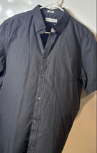 Load image into Gallery viewer, Calvin Klein Mens Black Printed Short Sleeve Collared Button-Up Shirt Size L
