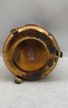 Load image into Gallery viewer, Vintage Teleflora Collectibles Three Footed Top Handle Brass Tone Jar
