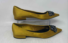 Load image into Gallery viewer, Zara Womens Yellow Satin Embellishment Pointed Toe Slip-On Ballet Flats Sz EU 41
