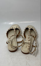 Load image into Gallery viewer, Zara Womens Cream Leather Studded Buckle Closed Toe Strappy Sandals Size EUR 39
