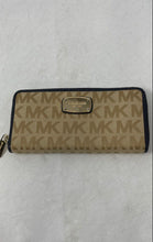 Load image into Gallery viewer, Michael Kors Womens Brown Signature Print Card Slots Accordion Zip-Around Wallet
