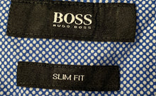 Load image into Gallery viewer, Hugo Boss Mens Blue Polka Dot Slim Fit Long Sleeve Button-Up Shirt Size XL
