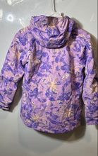 Load image into Gallery viewer, Columbia Girls Purple Floral Full-Zip Interchange Hooded Ski Jacket Size Medium
