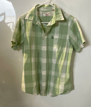 Load image into Gallery viewer, Original Penguin Mens Green Plaid Short Sleeve Collared Button-Up Shirt Size M
