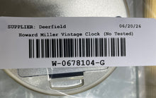 Load image into Gallery viewer, Vintage Howard Miller Gold Tone Roman Numeral Glass Face Mantel Clock Not Tested
