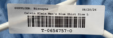 Load image into Gallery viewer, Calvin Klein Mens Blue Long Sleeve Slim Fit Dress Shirt Size L 16-16.5 34/35
