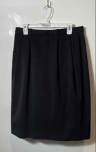 Load image into Gallery viewer, Jaeger Womens Black Wool Pleated Front Pockets Straight &amp; Pencil Skirt Size 14
