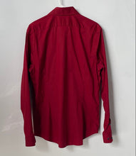 Load image into Gallery viewer, Express 1MX Mens Red Stretch Long Sleeve Spread Collar Dress Shirt Size L
