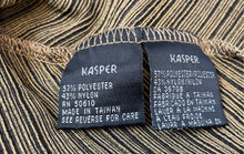 Load image into Gallery viewer, Kasper Womens Brown Diagonal Striped Short Sleeve Blouse Top Size Small
