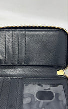 Load image into Gallery viewer, Vera Bradley Womens Black Leather ID Window Card Holder Zip-Around Wallet
