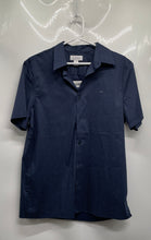 Load image into Gallery viewer, Calvin Klein Mens Blue Printed Short Sleeve Spread Collar Button-Up Shirt Size M
