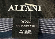 Load image into Gallery viewer, Alfani Mens Blue Striped Print Cotton Short Sleeve Button-Up Shirt Size XXL
