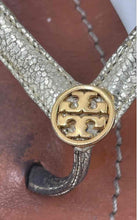Load image into Gallery viewer, Authentic Tory Burch Womens Terra Brown Gold Open Toe Flat Thong Sandals Sz 8.5M
