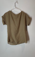 Load image into Gallery viewer, Ann Taylor Womens Brown Short Sleeve Sequin Round Neck Blouse Top Size XS
