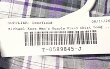 Load image into Gallery viewer, Michael Kors Mens Purple Plaid Tailored Fit Long Sleeve Button-Up Shirt Size XL
