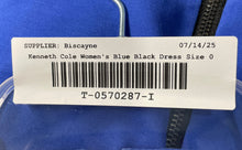 Load image into Gallery viewer, Kenneth Cole Womens Blue Black Colorblock Sleeveless V-Neck Sheath Dress Size 0
