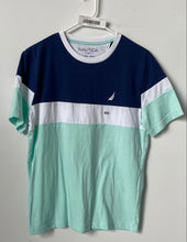 Load image into Gallery viewer, Nautica Mens Multicolor Colorblock Short Sleeve Crew Neck Pullover T-Shirt Sz XS
