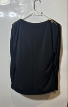 Load image into Gallery viewer, I.N.C. International Concepts Womens Black Long Sleeve Collarless Blouse Top L
