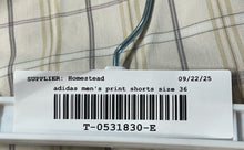 Load image into Gallery viewer, Adidas Mens Beige Plaid Print Flat Front Straight Leg Bermuda Shorts Size 36
