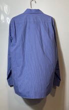 Load image into Gallery viewer, Sean John Mens Blue Striped Cotton Regular Fit Collared Dress Shirt Size 16 1/2

