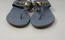Load image into Gallery viewer, Michael Kors Womens Charlton Blue Leather Block Heel Slingback Sandals Size 9.5M
