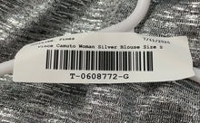 Load image into Gallery viewer, Vince Camuto Womens Silver Long Sleeve V-Neck Wrap Blouse Top Size S With Tag
