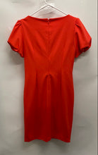 Load image into Gallery viewer, DKNY Womens Orange Short Sleeve Back Zip Round Neck Sheath Dress Size 6
