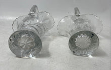 Load image into Gallery viewer, Set Of 2 Pcs Duncan &amp; Miller Clear Floral Engraved Crystal Top Handle Baskets
