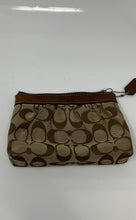 Load image into Gallery viewer, Coach Womens Brown Signature Print Canvas Inner Pocket Charm Wristlet Wallet
