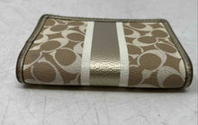 Load image into Gallery viewer, Coach Womens Beige Gold Signature Print Leather Card Slots Small Bifold Wallet
