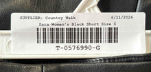 Load image into Gallery viewer, Zara Womens Black Faux Leather Pockets Flat Front Mom Shorts Size S
