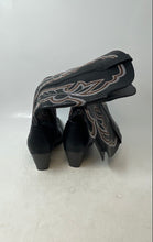 Load image into Gallery viewer, Unbranded Womens Black Square Toe Block Cowboy Western Boots Size 38

