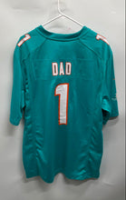 Load image into Gallery viewer, Nike Mens Green NFL Miami Dolphins Dad #1 Short Sleeve Football Jersey Size L
