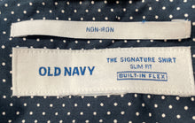 Load image into Gallery viewer, Old Navy Mens Blue White Built-In Flex Signature Button-Up Shirt Size No Size
