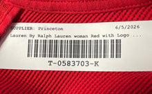 Load image into Gallery viewer, Lauren Ralph Lauren Womens Red Logo Long Sleeve Pullover Sweater Size Medium
