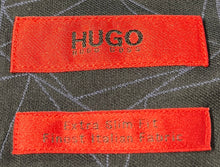 Load image into Gallery viewer, Hugo Boss Mens Black Geometric Long Sleeve Extra Slim Fit Button-Up Shirt Size L
